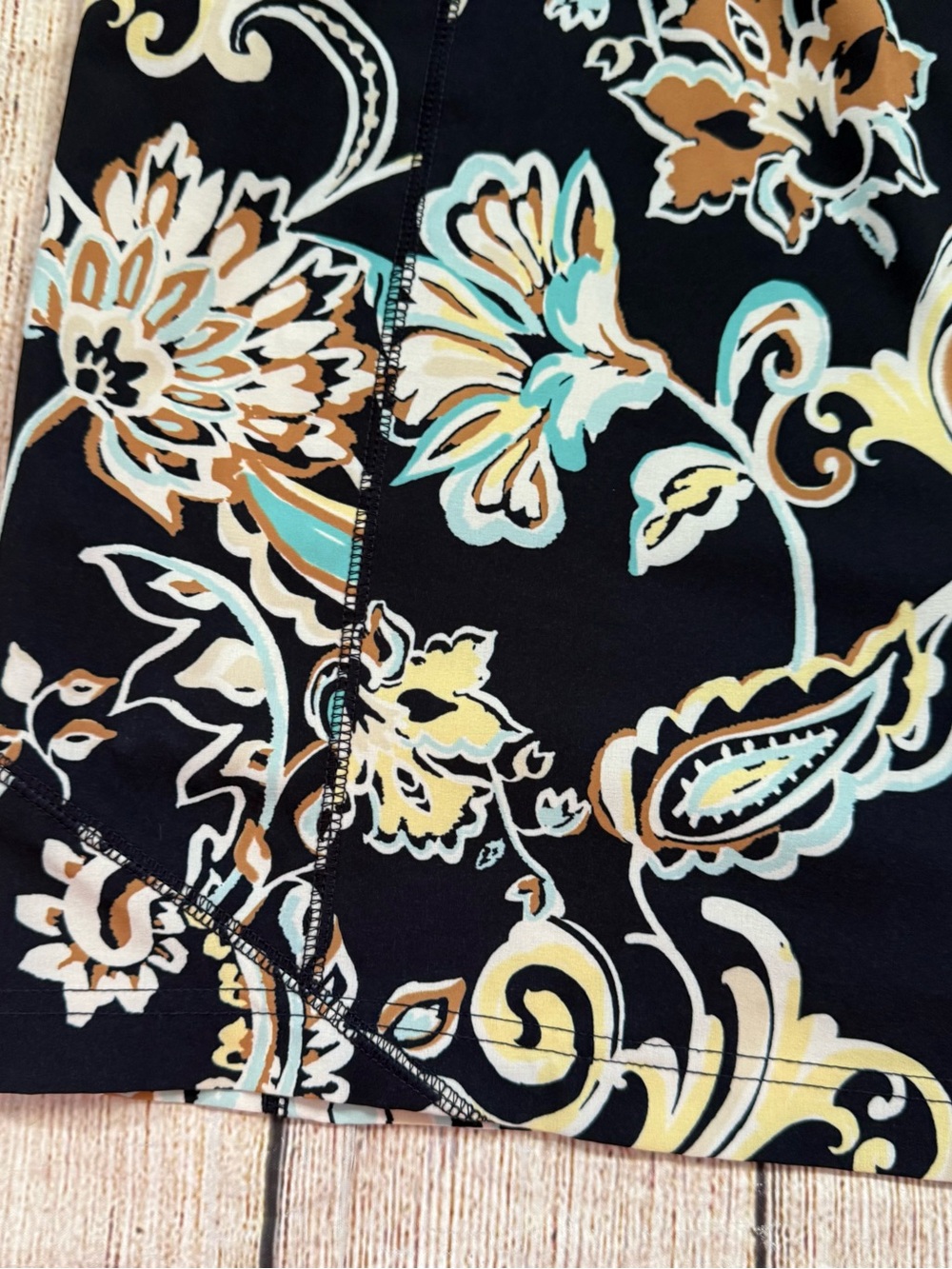 Chico’s A Line Skort Skirt Shorts Dark Blue White Paisley Print Size 16 - Picture 2 of 14